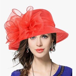 NEW Lady Derby Dress Church Cloche Hat Bow Bucket Wedding Bowler Hats